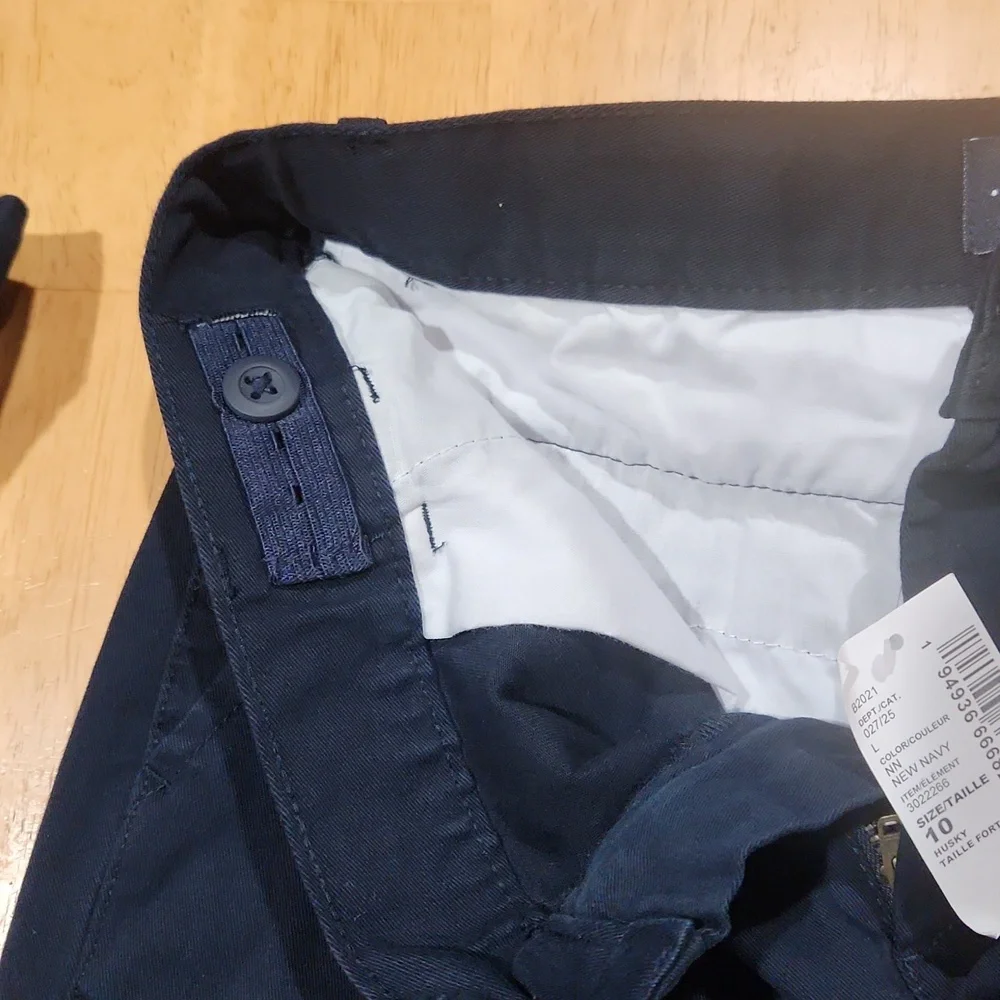 3 PAIR SHORTS-HUSKY UNIFORM - SZ 10-Boys - Childrens Place - Navy Blue Chino